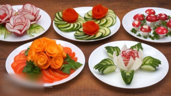 ترفندهایی برای تزئین سالاد و پیش غذا ترفندهایی برای تزئین سالاد و پیش غذا